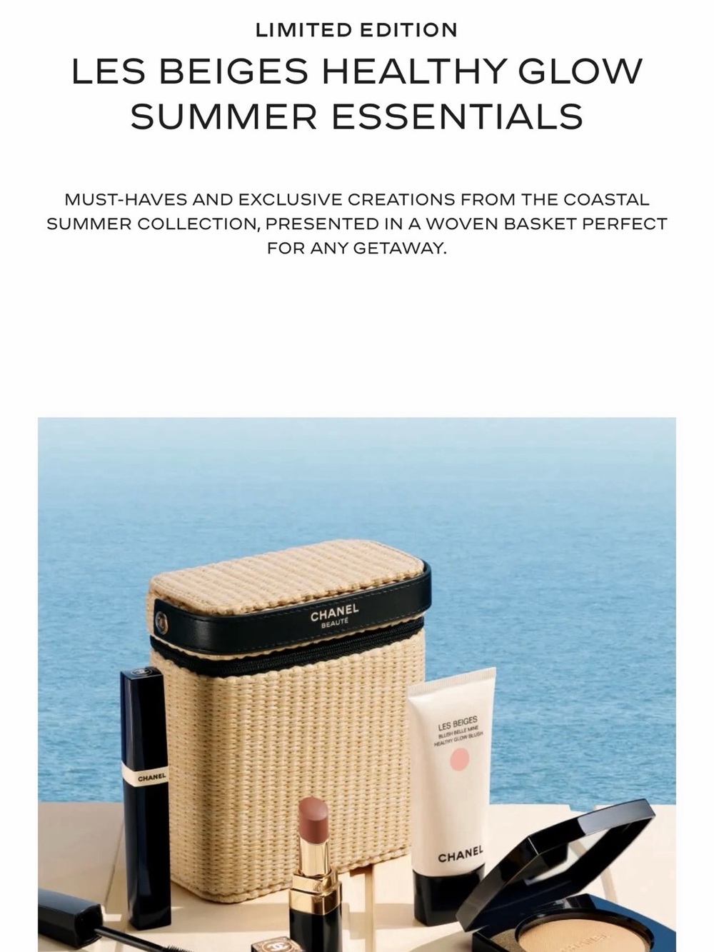 CHANEL Les Beiges Woven Makeup Case in Natural & Black